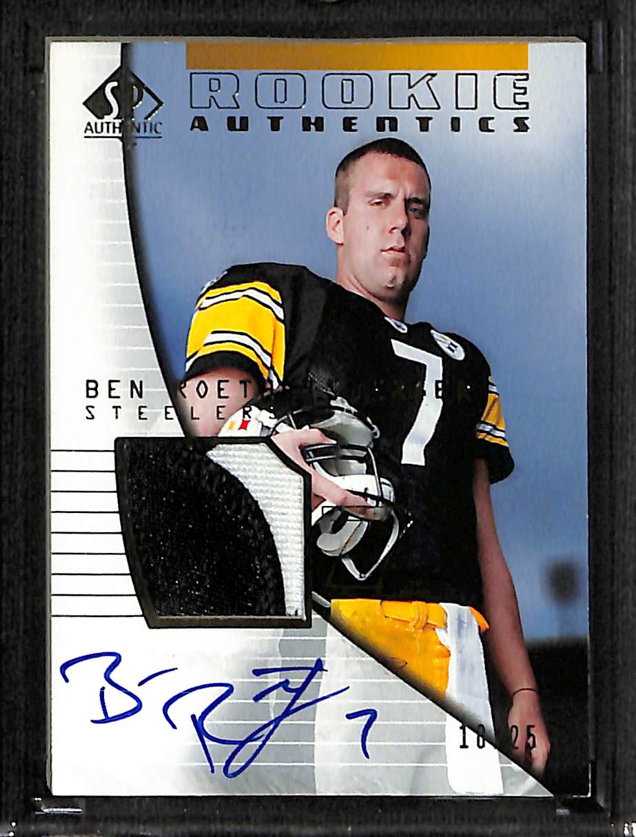 2004 SP Authentic Ben Roethlisberger Rookie Card GOLD AUTO PATCH RPA RC #18/25