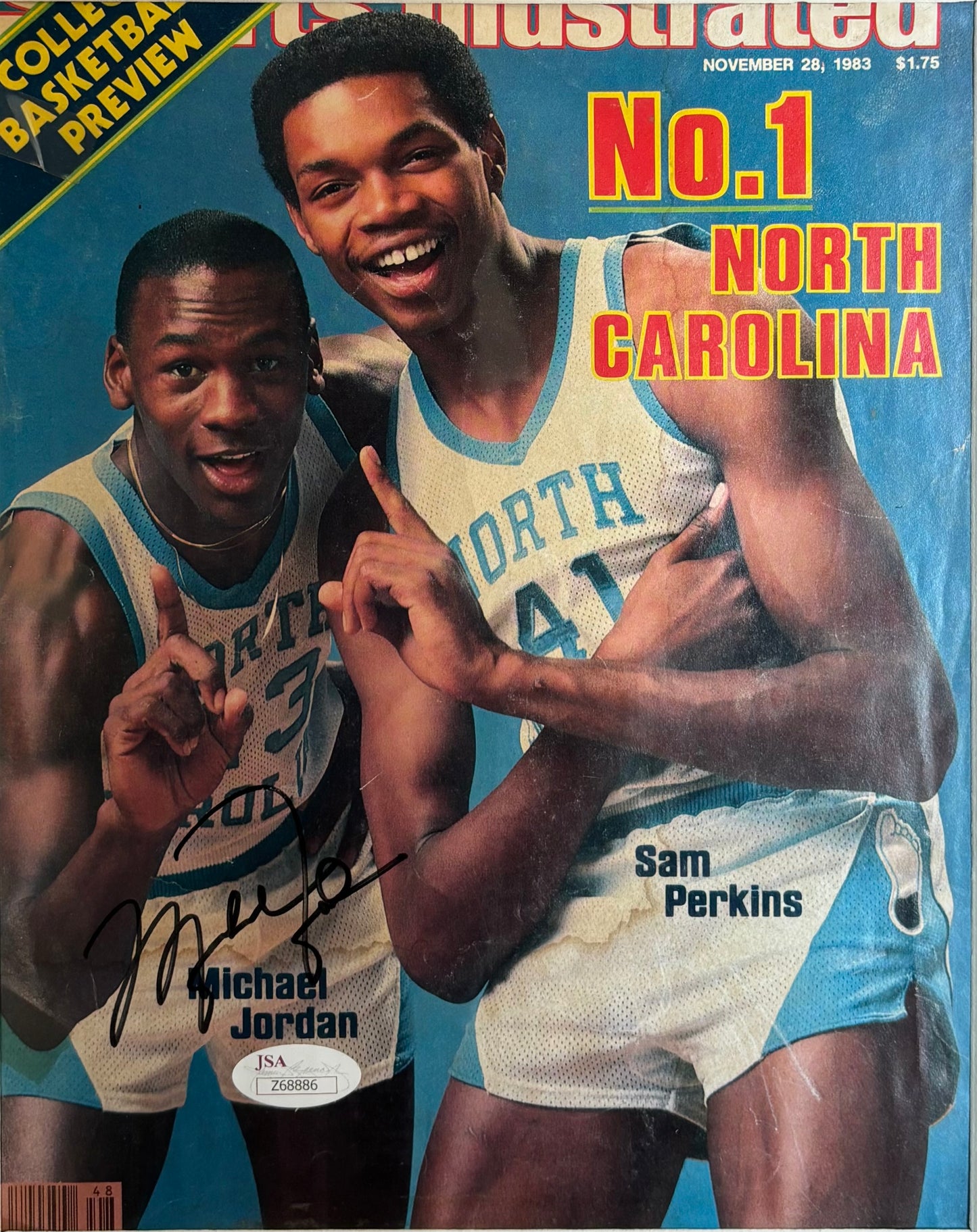Michael Jordan Signed Debut 1983 Sports Illustrated Magazine Early Signature JSA