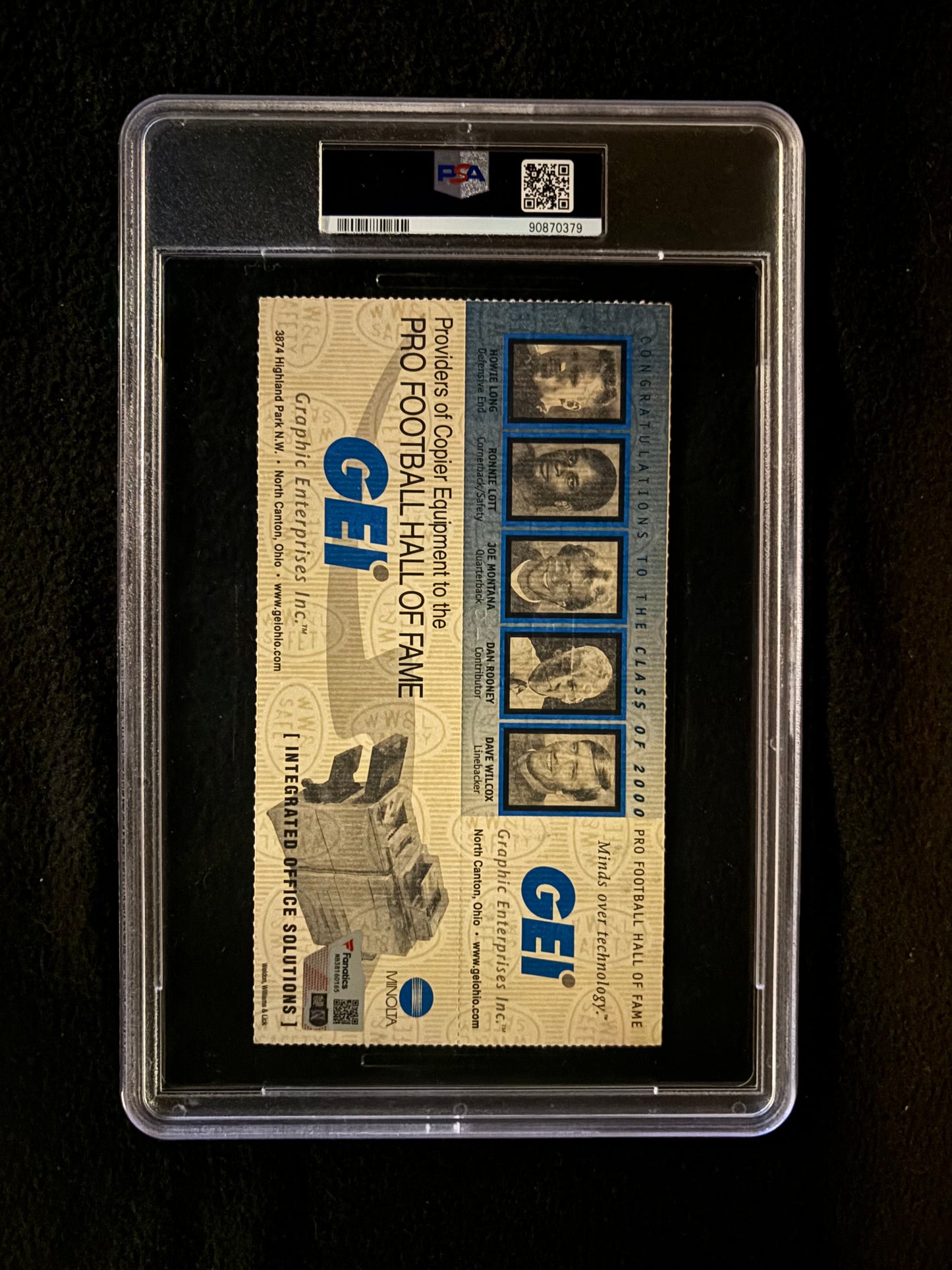 2000 Tom Brady Signed Rookie Debut HOF Game Full Ticket w/Ad Tab Fanatics & PSA