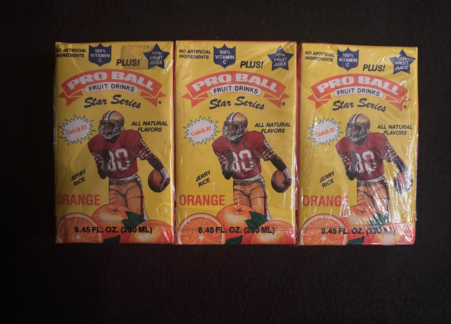 Jerry Rice Pro Ball Sports Drinks Juice Box Factory Sealed Set of 3 RARE Exp '93