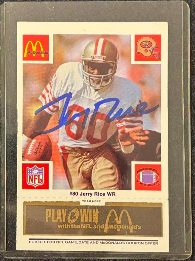 1986 Topps & McDonalds Jerry Rice Signed Rookie Cards