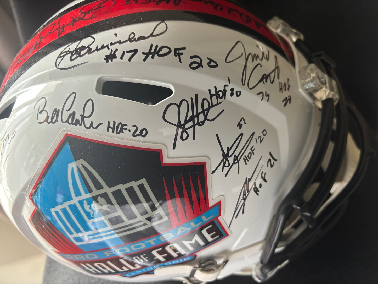 Hall of Fame Helmet Signed by 20 from 2020 2021 2022 HOF Class w/ Peyton Manning