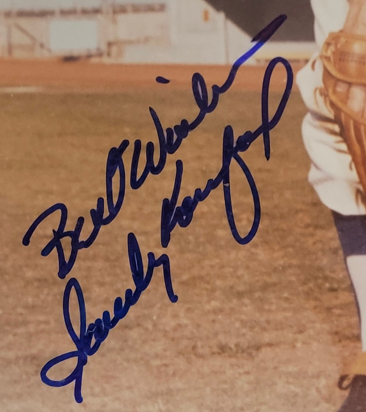 Sandy Koufax Signed & Inscribed 8x10 Photo Dodgers BOLD Signature Beckett LOA