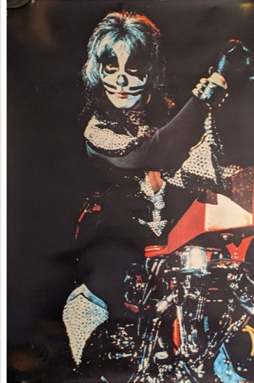 KISS Original & Sealed 1977 Peter Criss Motorcycle Poster No 529 Pro Arts INC