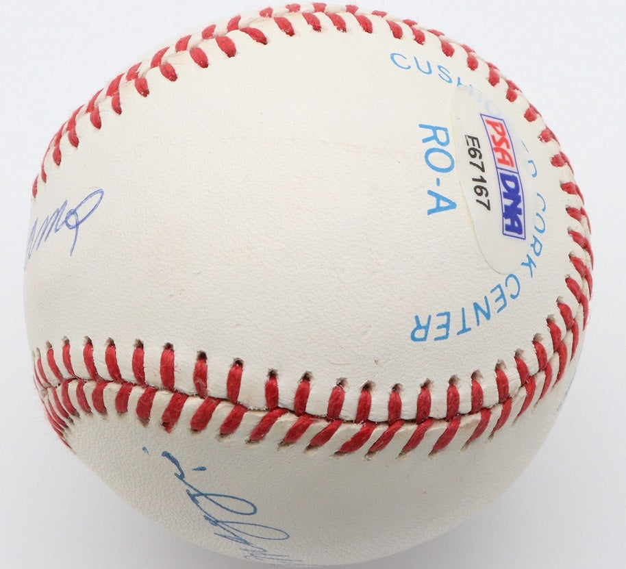 Mickey Mantle Ted Williams Joe Dimaggio Signed OAL Baseball PSA 8.5 CLEAN BALL