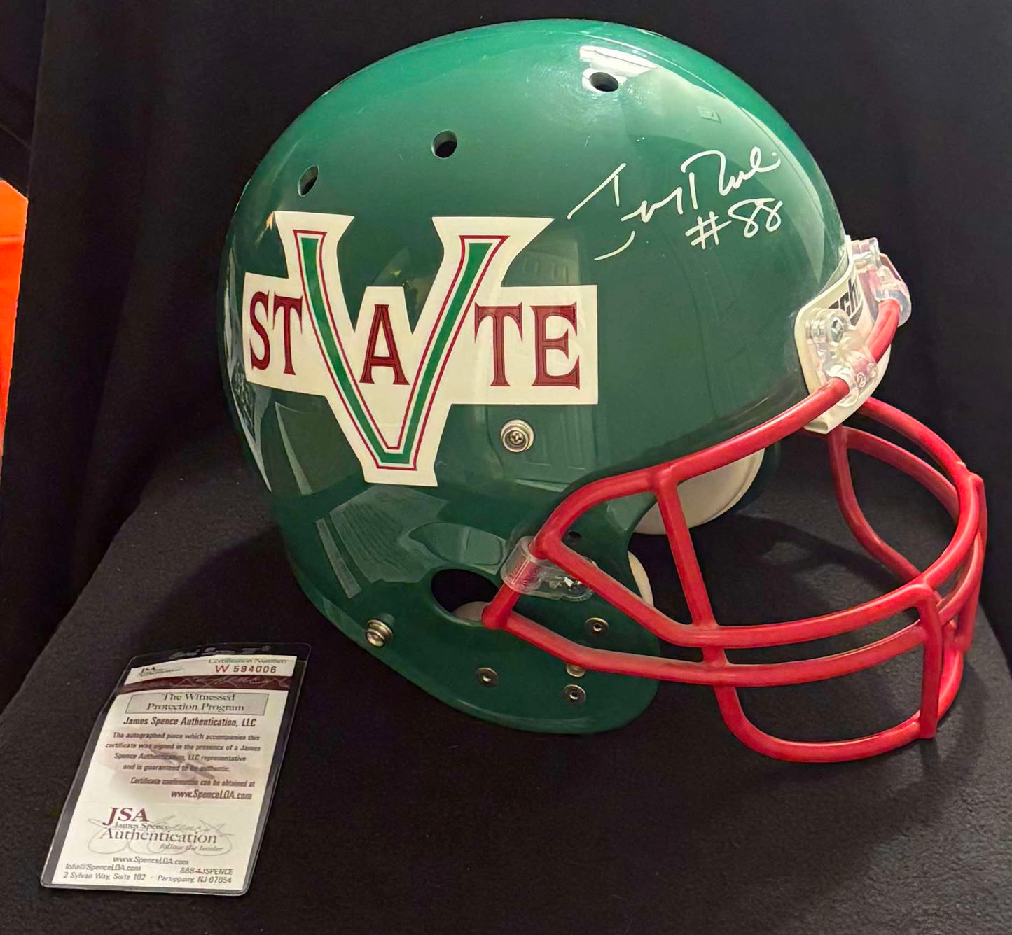 Jerry Rice Signed Mississippi Valley State Full Size Replica Helmet JSA WPP