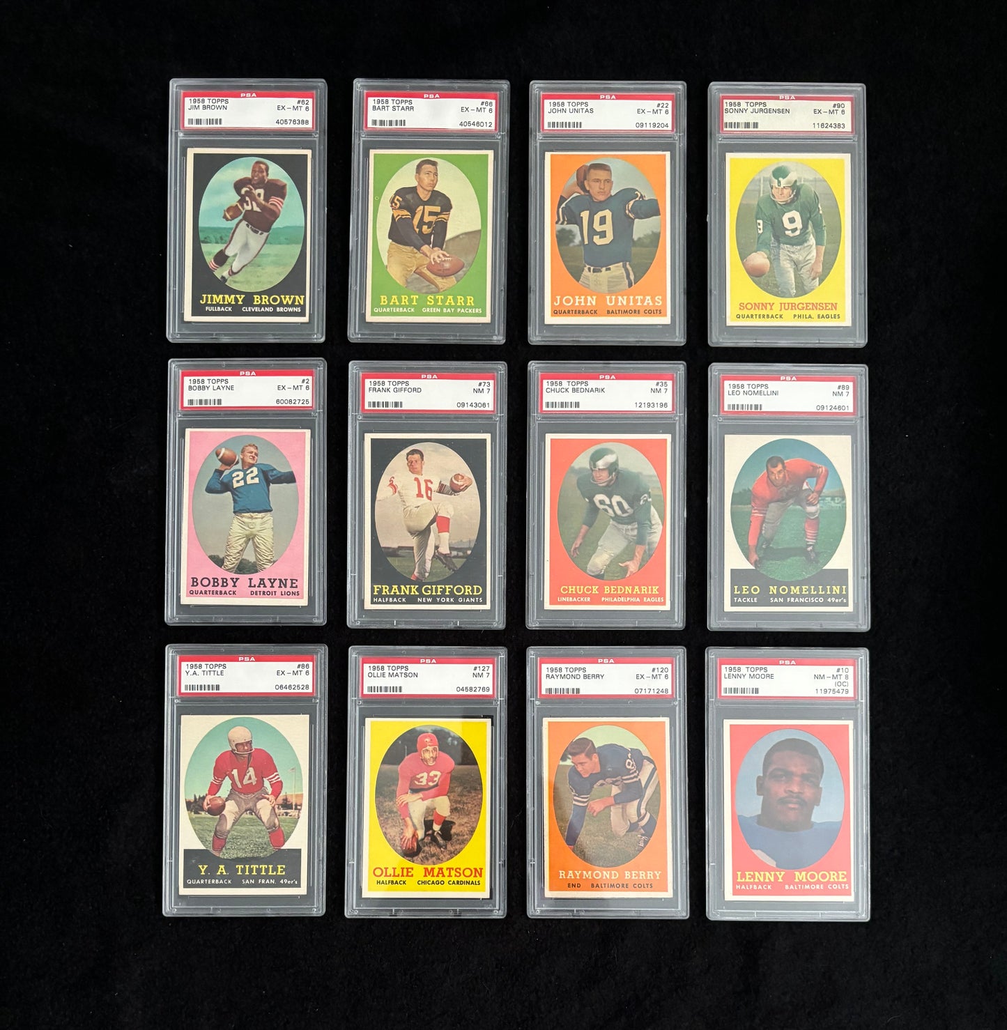 1958 Topps Football Complete PSA Graded 1-132 Card Set All 6+ Jim Brown Rookie