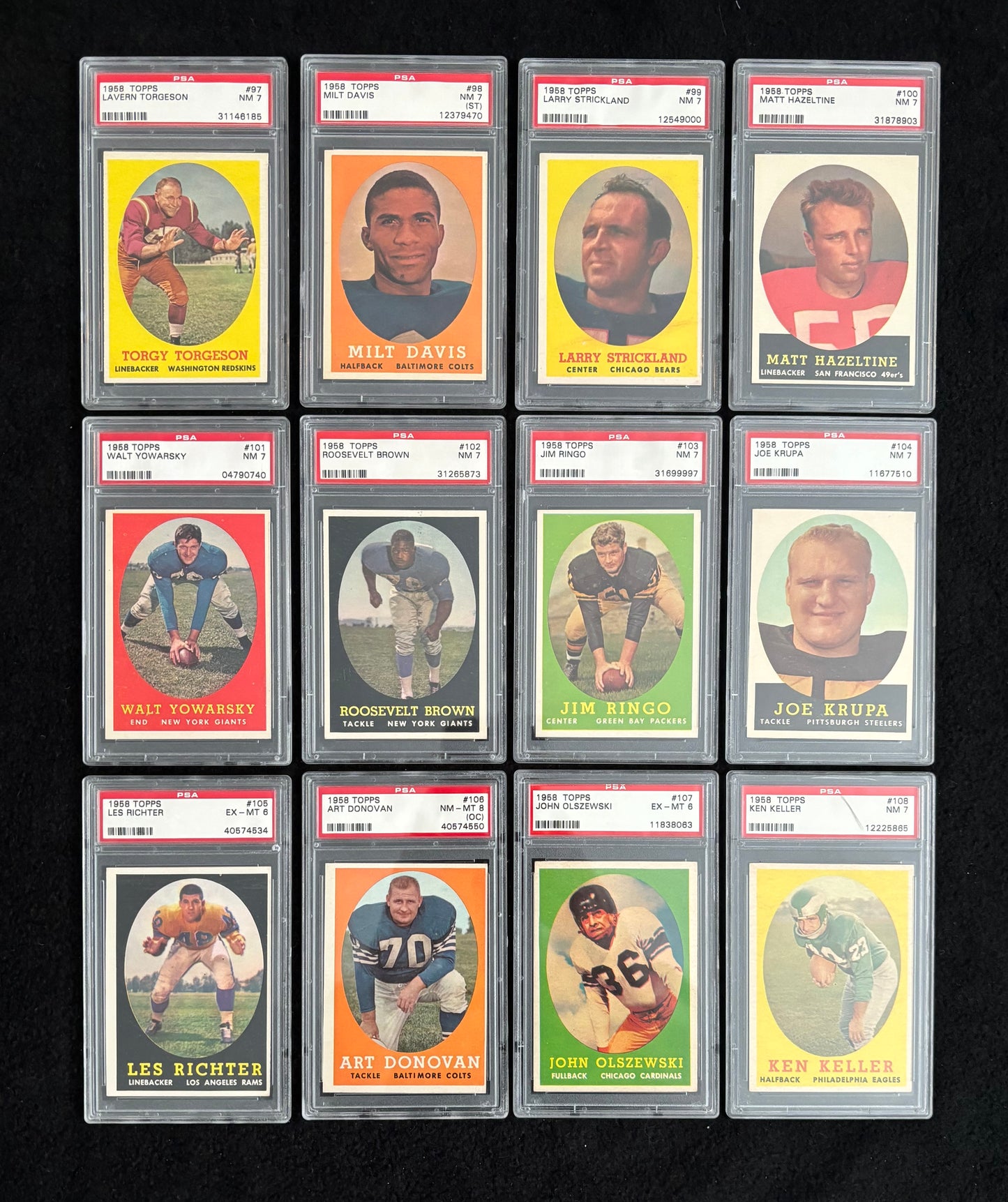 1958 Topps Football Complete PSA Graded 1-132 Card Set All 6+ Jim Brown Rookie