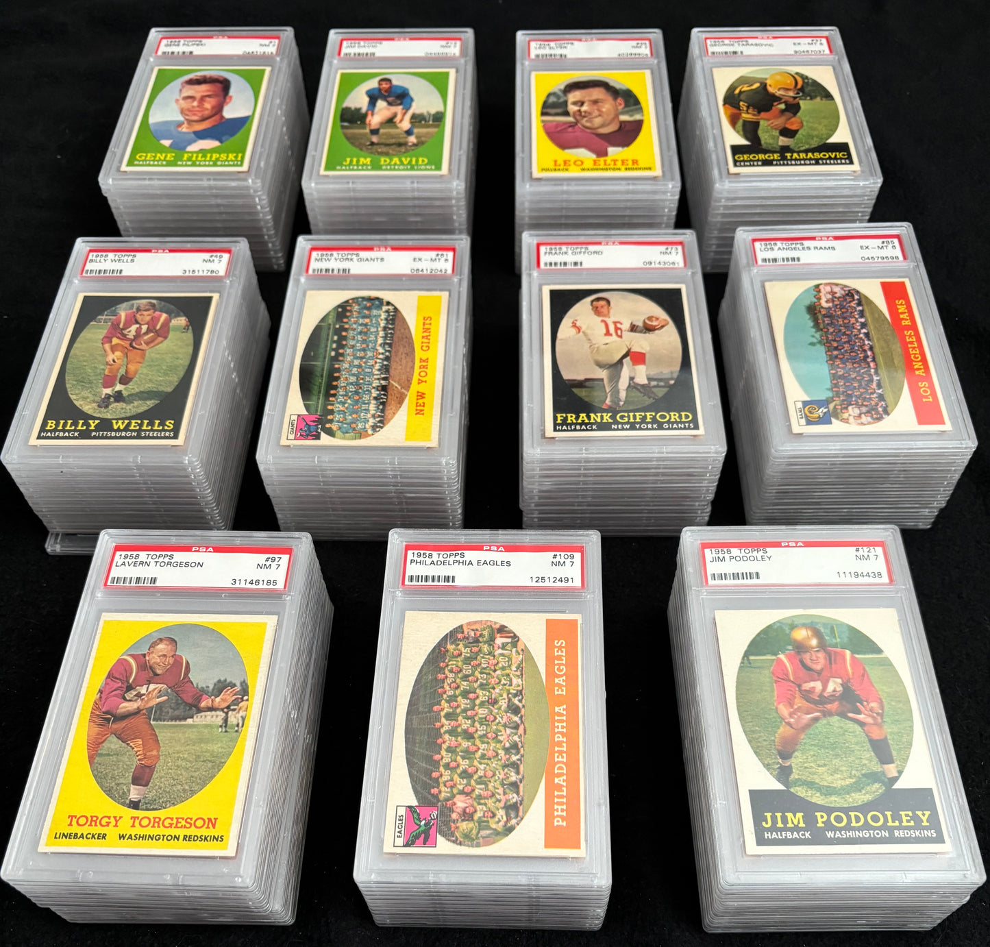 1958 Topps Football Complete PSA Graded 1-132 Card Set All 6+ Jim Brown Rookie