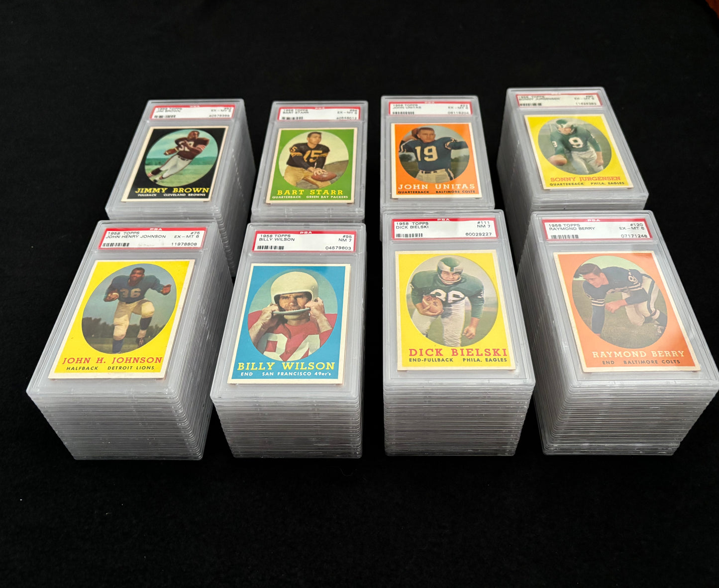 1958 Topps Football Complete PSA Graded 1-132 Card Set All 6+ Jim Brown Rookie