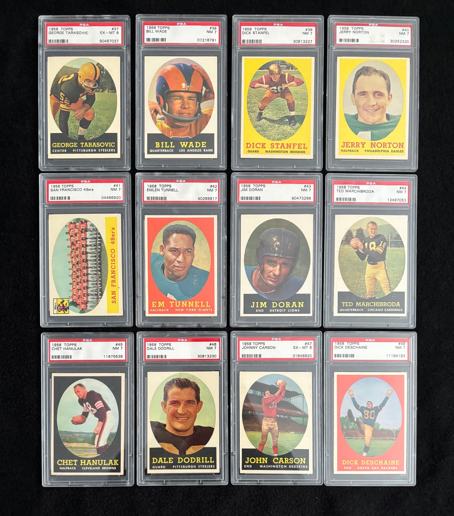 1958 Topps Football Complete PSA Graded 1-132 Card Set All 6+ Jim Brown Rookie