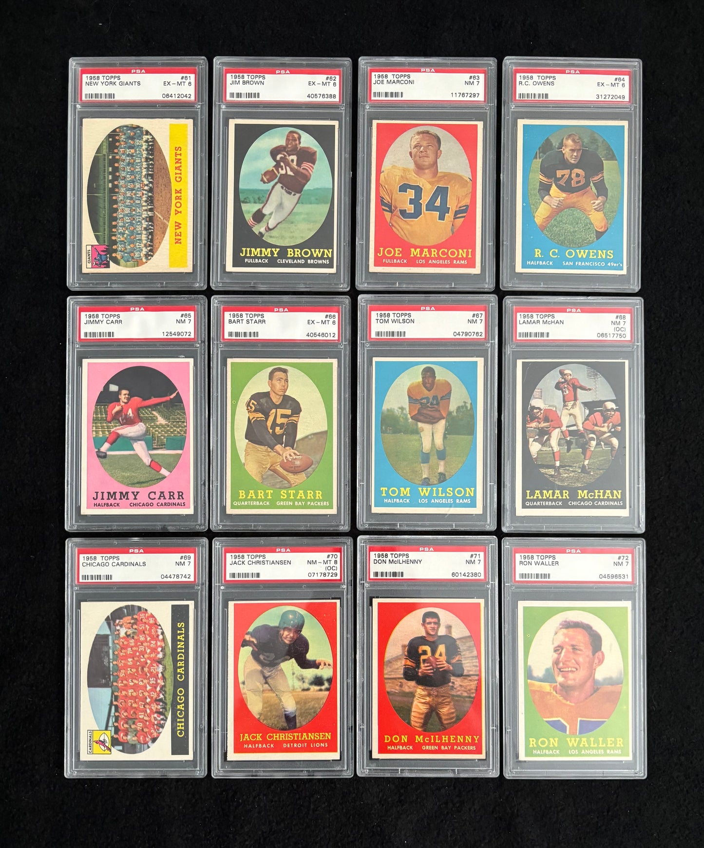 1958 Topps Football Complete PSA Graded 1-132 Card Set All 6+ Jim Brown Rookie