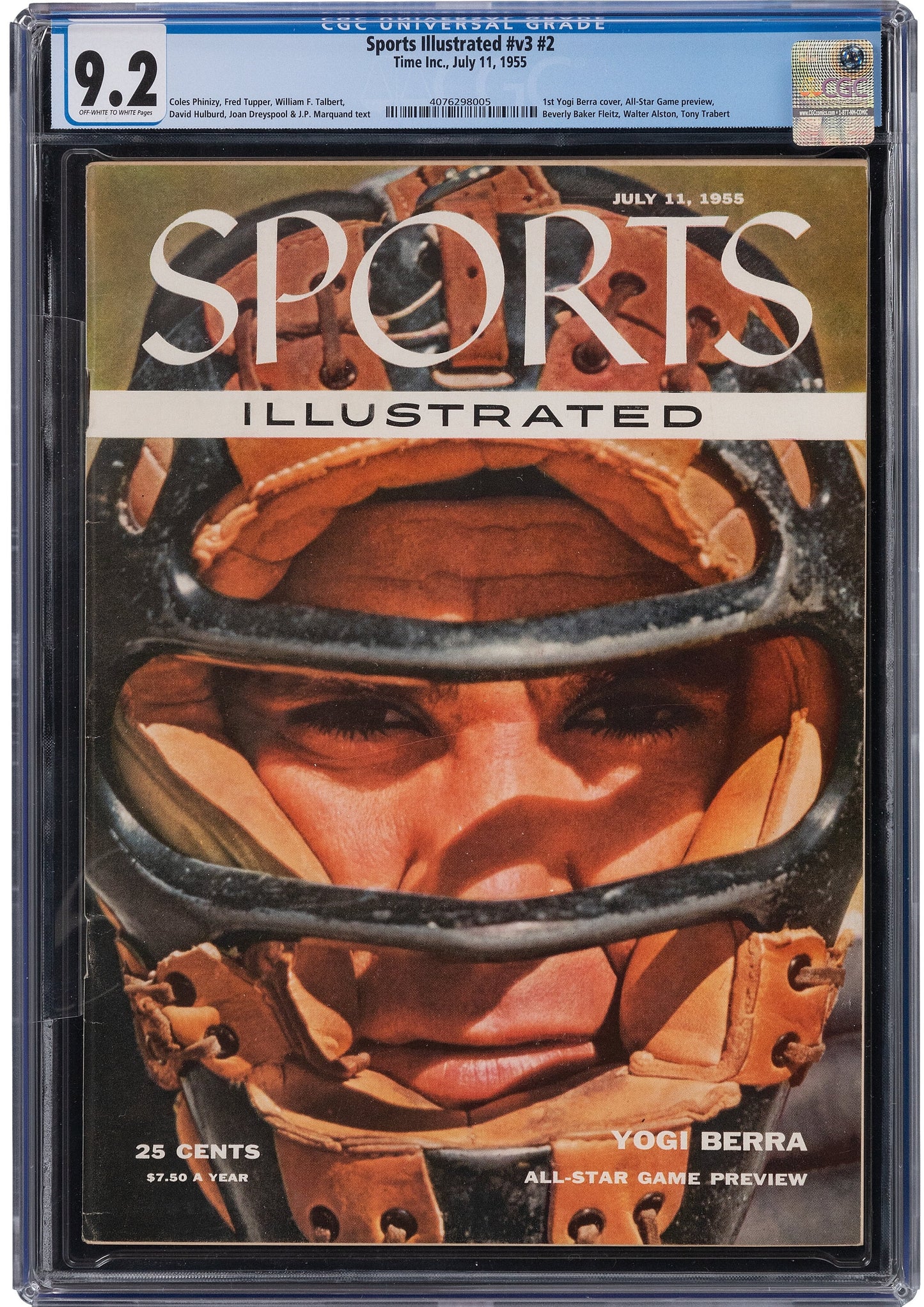 1955 Sports Illustrated Yogi Berra Newstand Edition CGC 9.2 New York Yankees