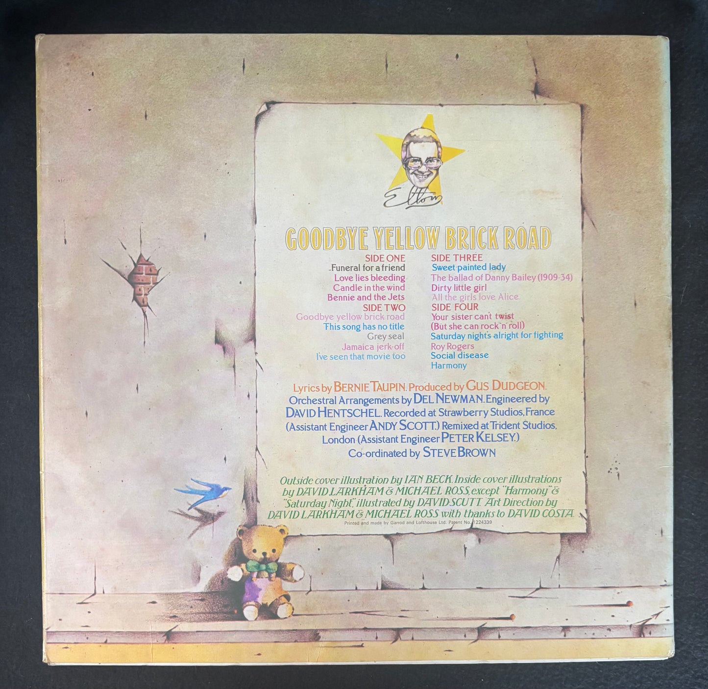 Elton John Early Signed 1973 Goodbye Yellow Brick Road UK First Pressing Beckett