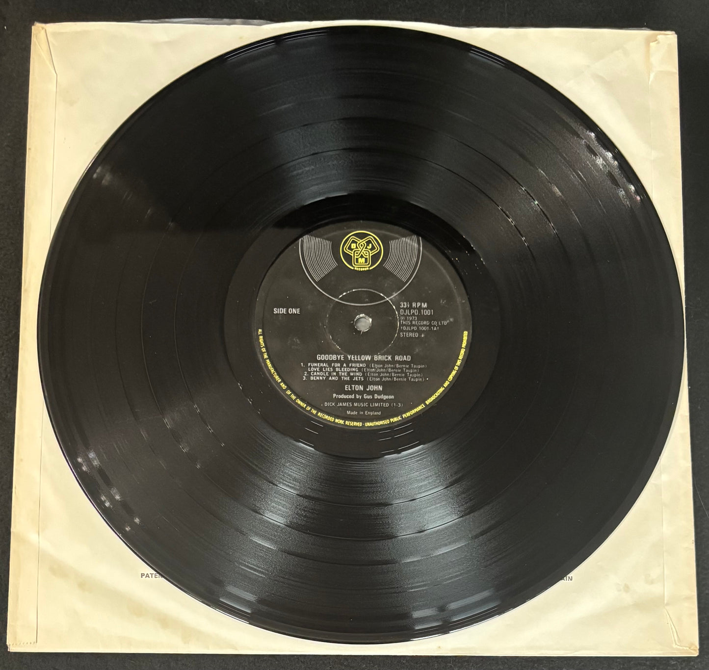 Elton John Early Signed 1973 Goodbye Yellow Brick Road UK First Pressing Beckett