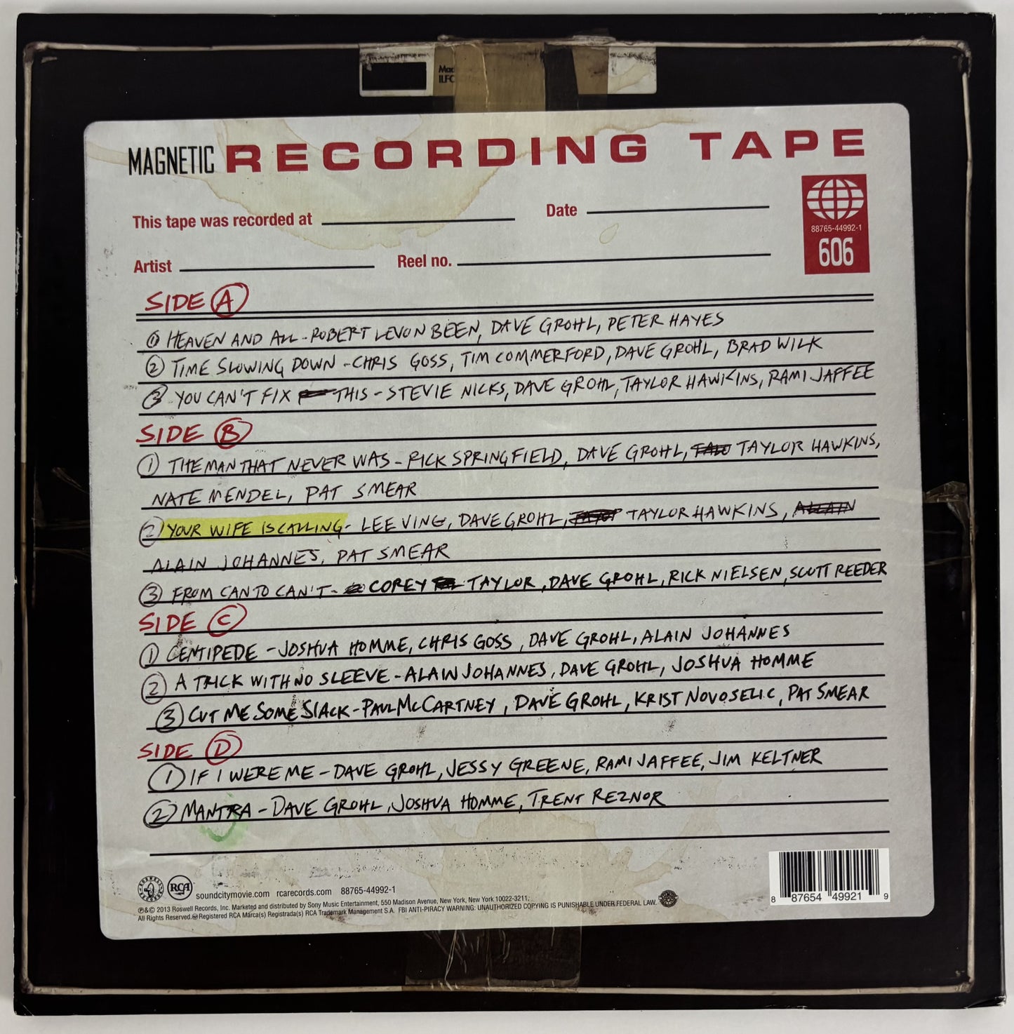 Foo Fighters Signed Sound City Real to Reel Album Dave Grohl Taylor Hawkins JSA