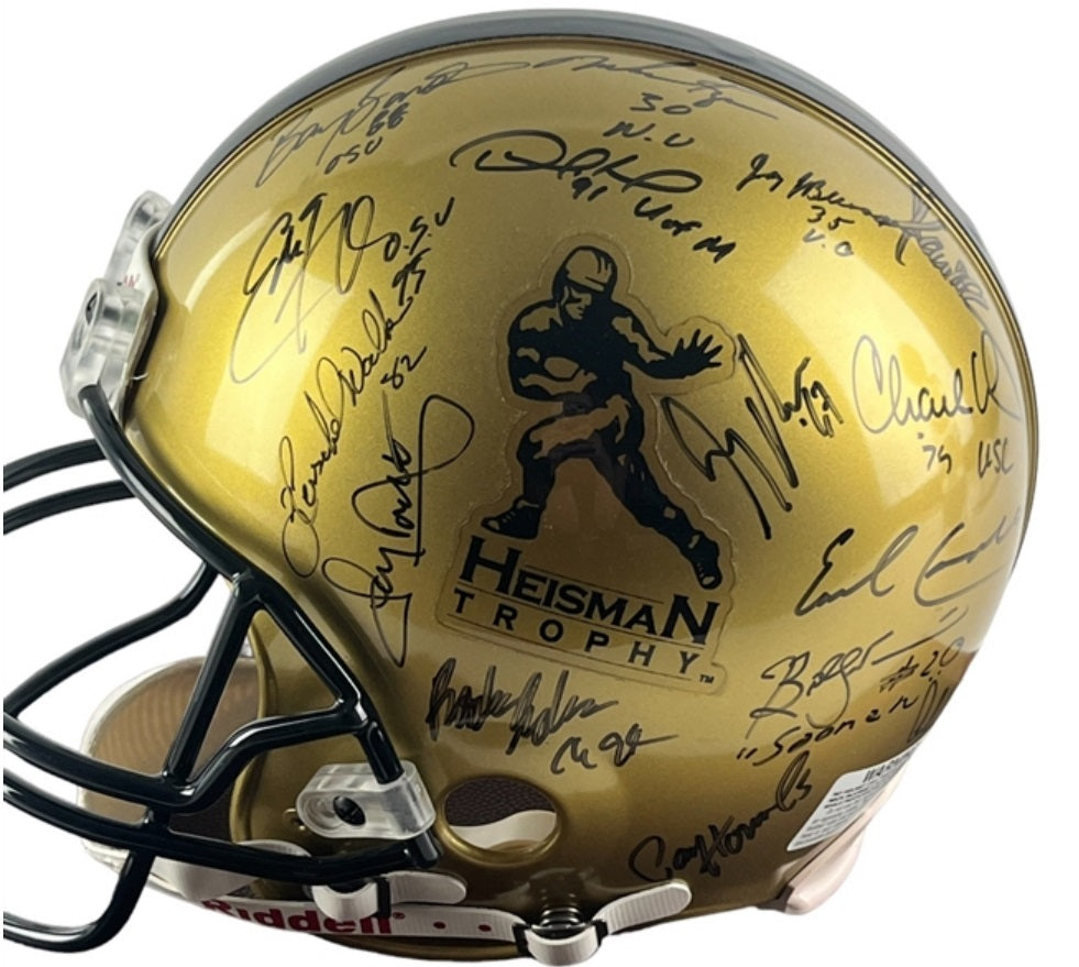 Heisman Trophy Winners Signed Helmet 28 w/ Barry Sanders Bo Jackson OJ Steiner