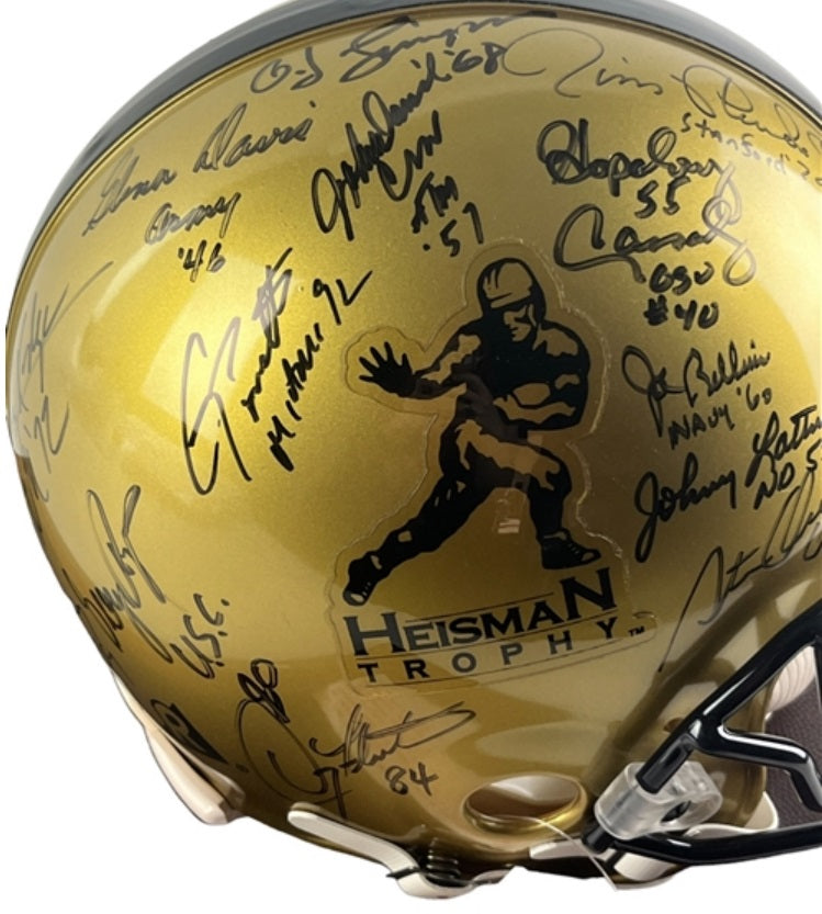 Heisman Trophy Winners Signed Helmet 28 w/ Barry Sanders Bo Jackson OJ Steiner