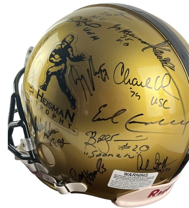 Heisman Trophy Winners Signed Helmet 28 w/ Barry Sanders Bo Jackson OJ Steiner