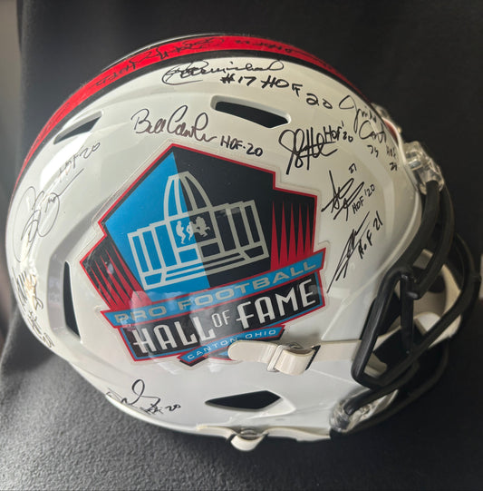 Hall of Fame Helmet Signed by 20 from 2020 2021 2022 HOF Class w/ Peyton Manning