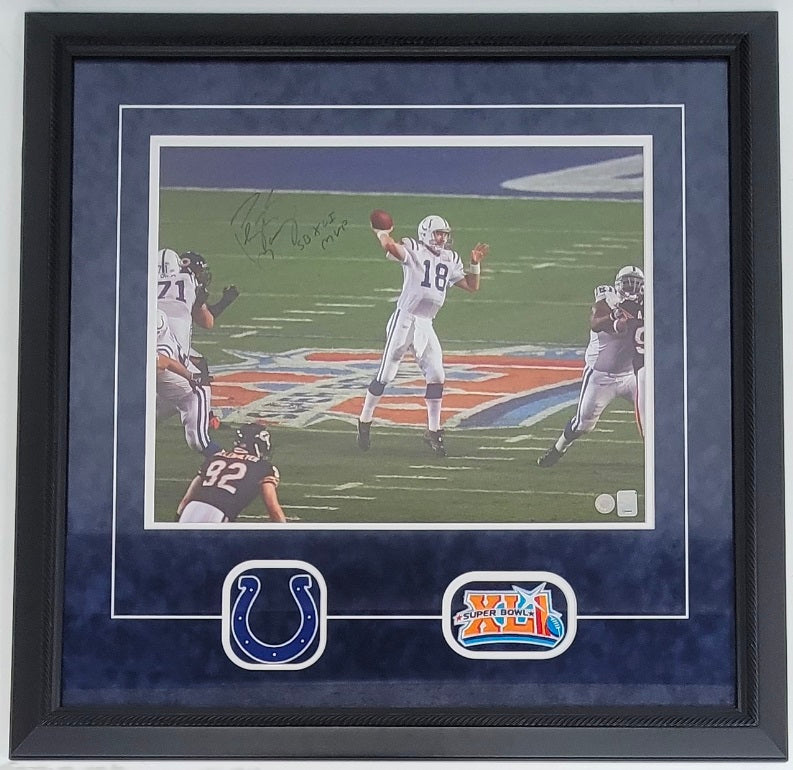 Peyton Manning Signed Colts Framed 16x20 "SB XLI MVP" Photo Schwartz COA PM Holo