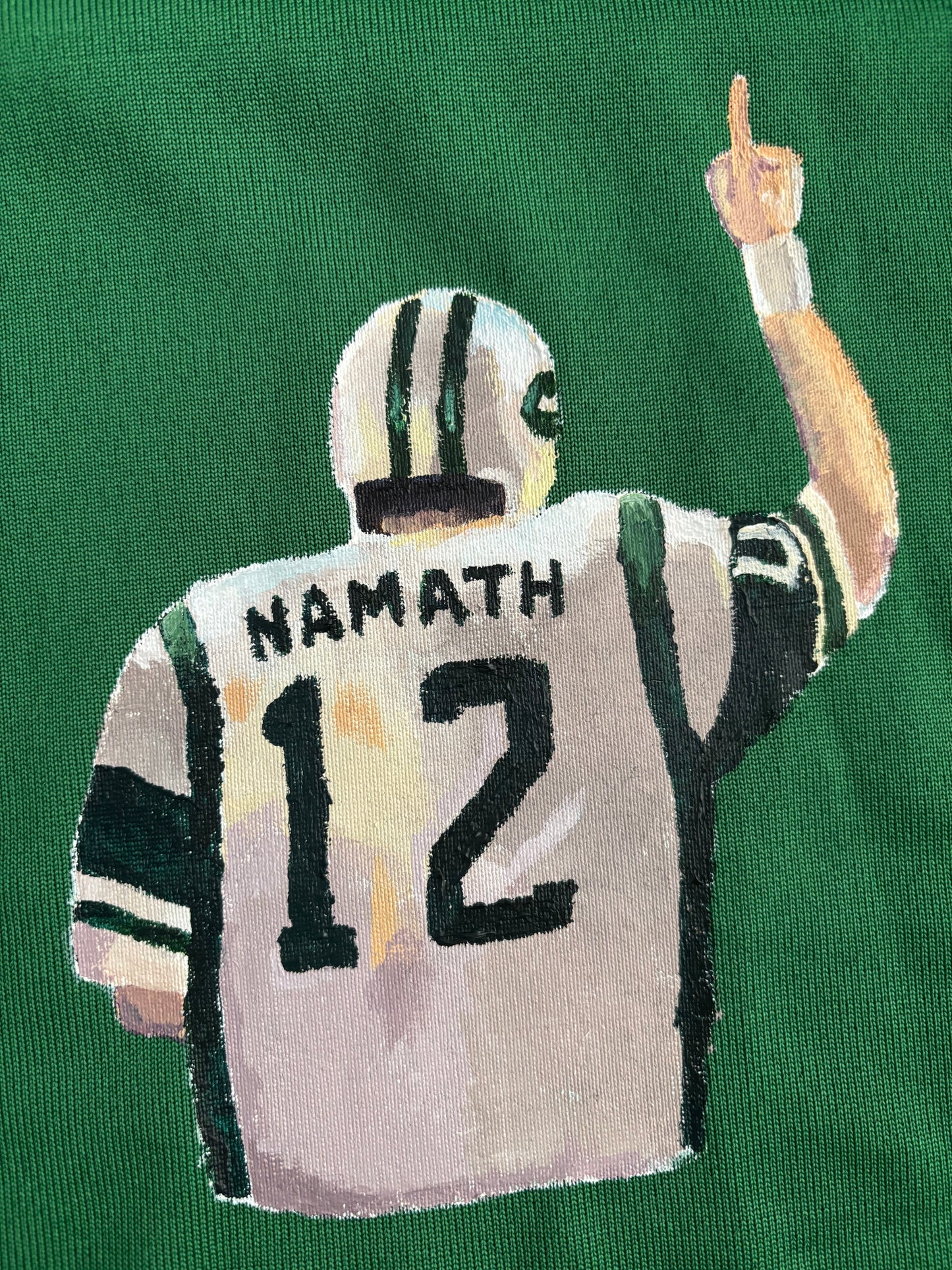 Joe Namath Signed Hand Painted Mitchell & Ness 1968 Jets Throwback Jersey Steiner COA