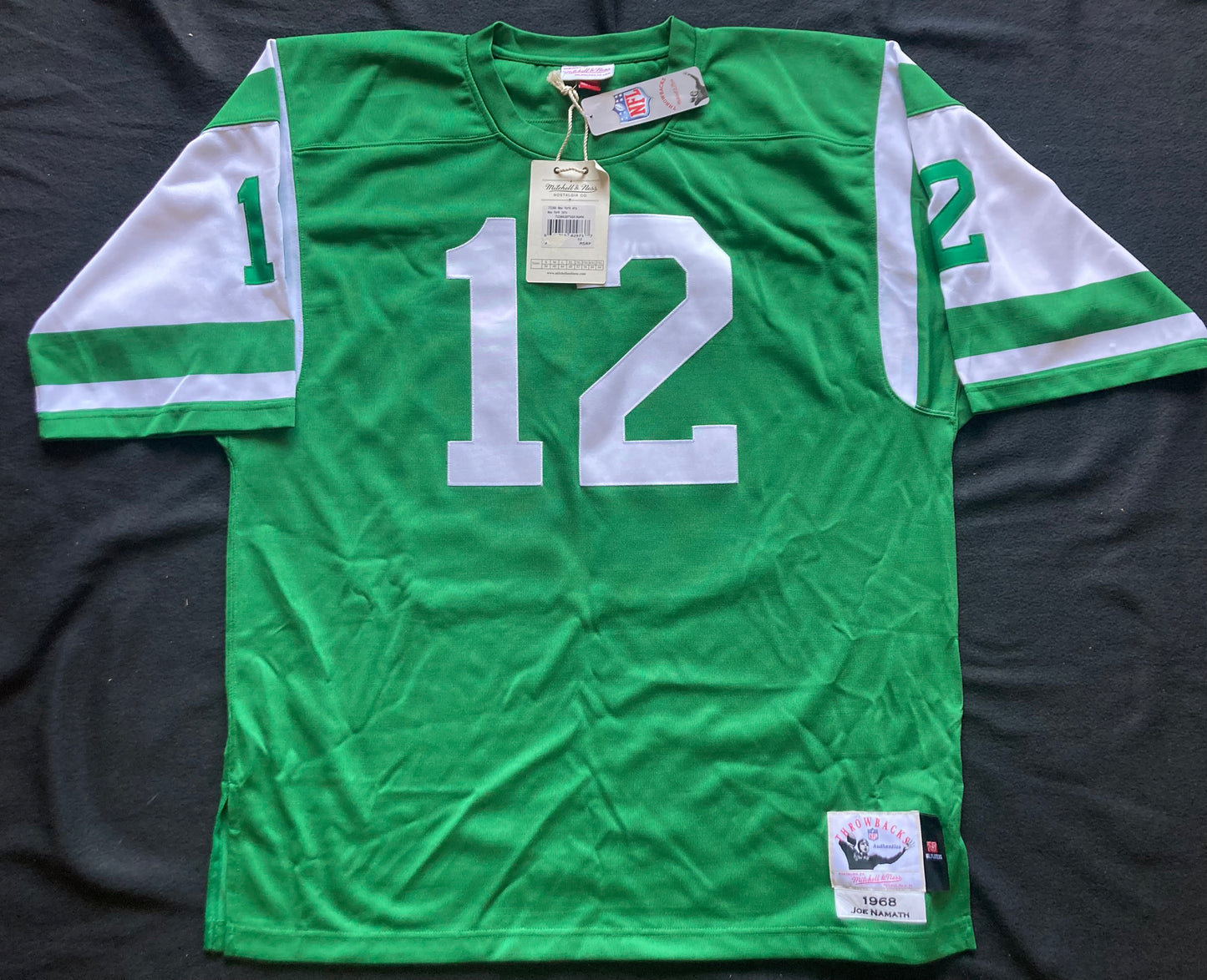 Joe Namath Signed Hand Painted Mitchell & Ness 1968 Jets Throwback Jersey Steiner COA