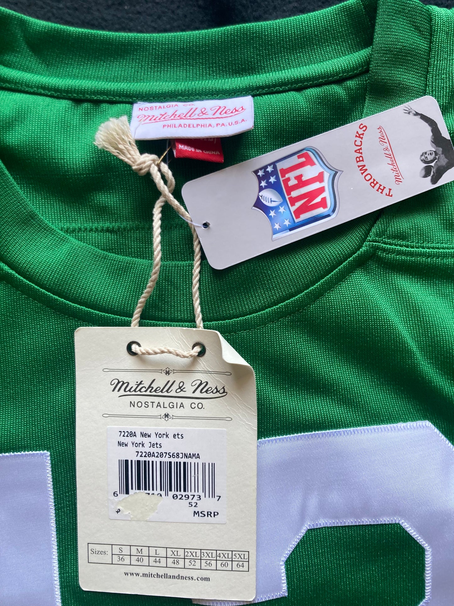 Joe Namath Signed Hand Painted Mitchell & Ness 1968 Jets Throwback Jersey Steiner COA