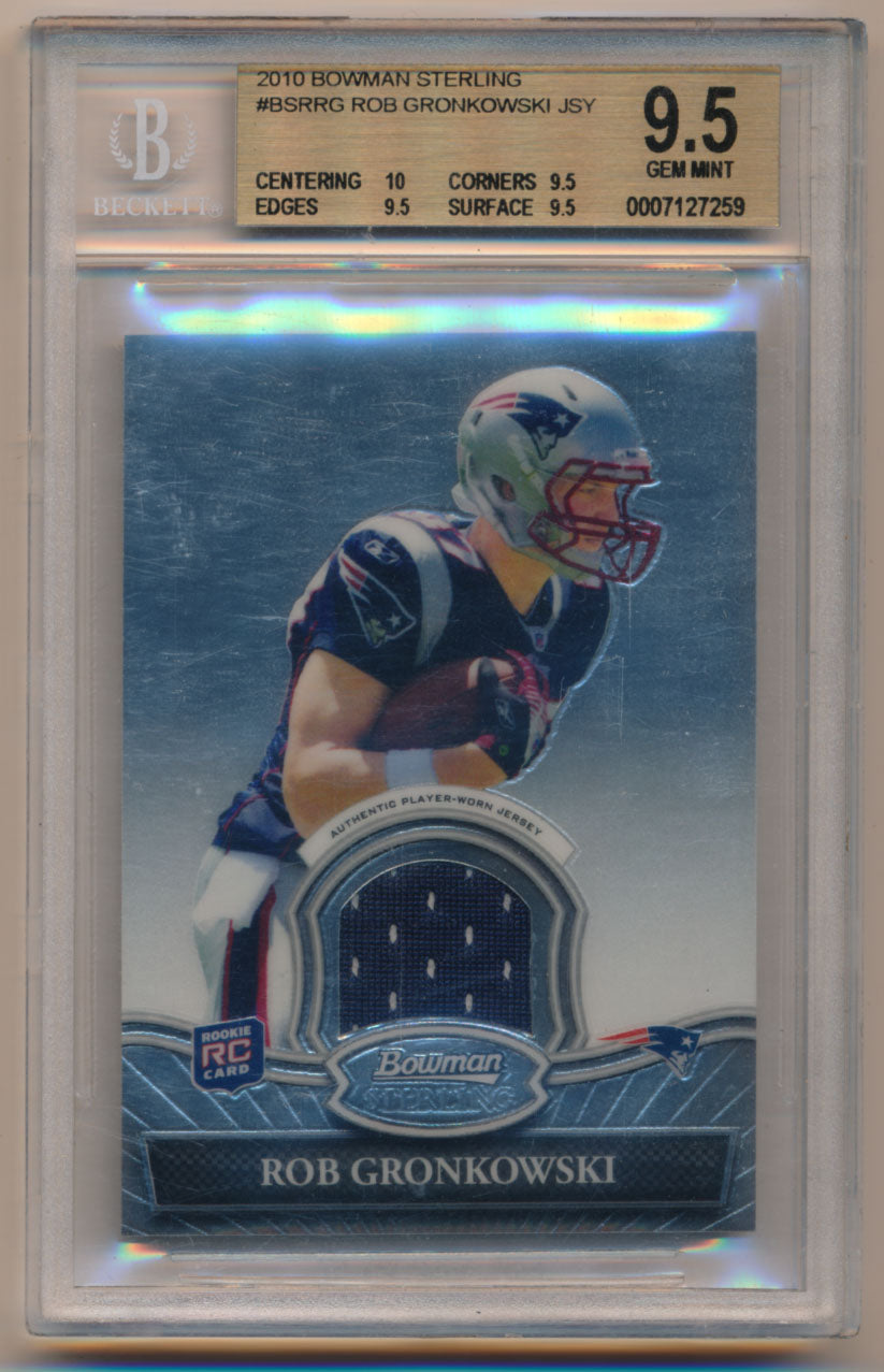 Rob Gronkowski 2010 Bowman Sterling #BSRRG BVG 9.5 Rookie Card 10, 9.5 x 3 Subs