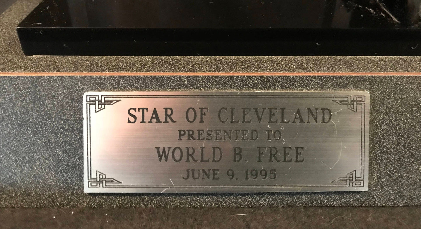 World B. Free Personally Owned Cleveland Sports Stars Hall of Fame Award from 1995 W/COA