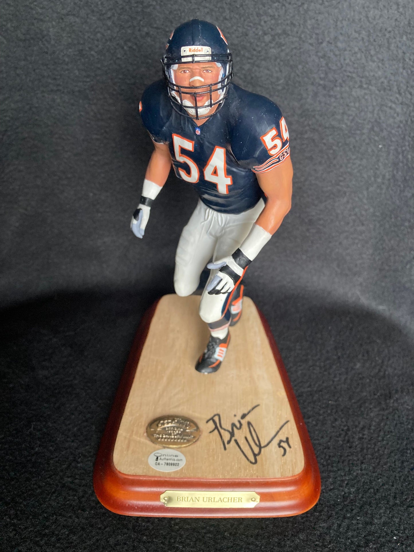 Brian Urlacher Signed Vintage Chicago Bears Danbury Mint Figurine Online Authentics OA